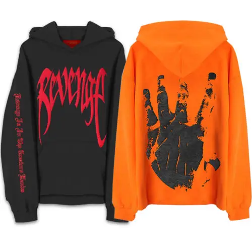 Revenge Kill мужская толстовка с капюшоном оранжевая черная красивого размера плюс XXL |