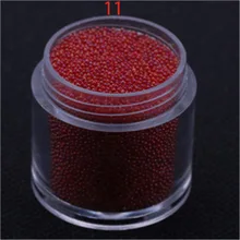 Маникюрный орнамент для ногтей, 12 цветов, икра для маникюра, цветной стеклянный шарик, маникюрный цветной бисер, бусины для эльфов