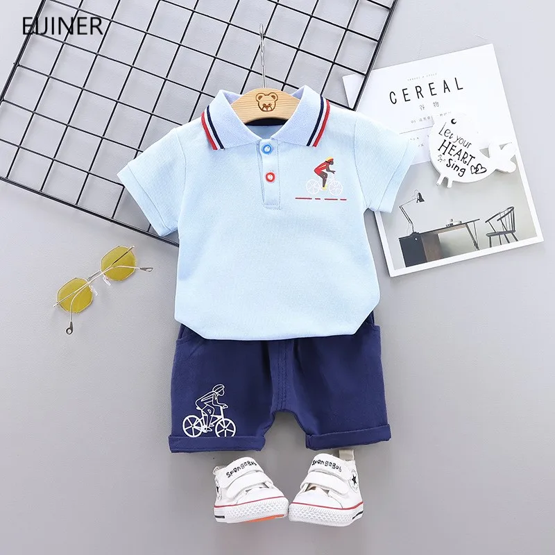 Комплект одежды для мальчиков; модная летняя одежда для маленьких мальчиков хлопковая футболка+ шорты комплект из 2 предметов детская одежда для От 1 до 4 лет