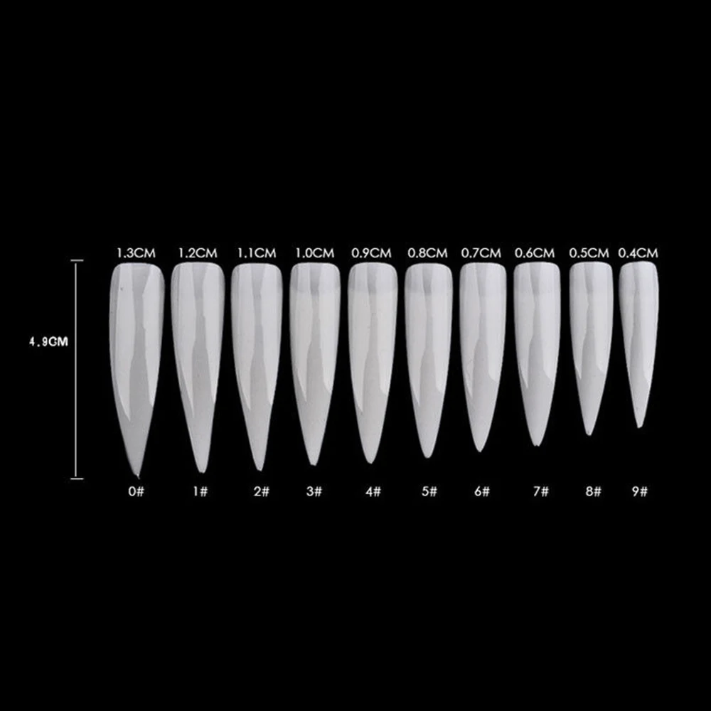500 шт/партия Новая роспись ногтей Советы профессиональный салон шпильки длинные острые 4,9 см Ложные Акриловые ногти советы для женщин - Цвет: Белый