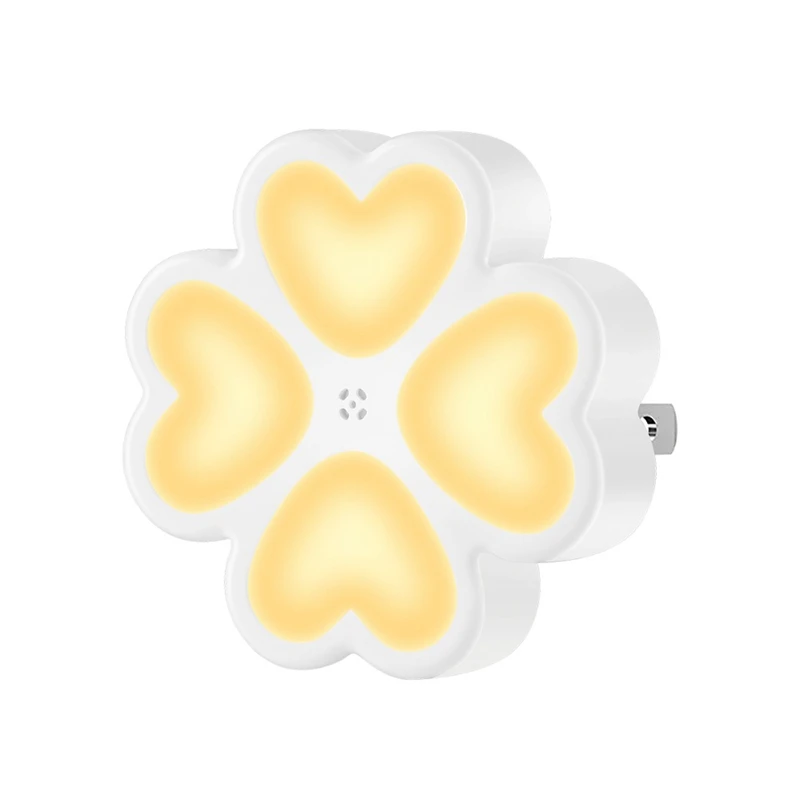

Led Night Light Wall Bedroom Bedside Petals Love Sensor Light 0.5W Energy Saving Warm White Light White Pvc Eu Plug