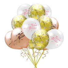15 шт. набор воздушных шаров для свадебной вечеринки, Команда Невесты, розовое золото, конфетти, воздушные шары для свадеб, отель, творческие девичьи вечерние украшения, балоны