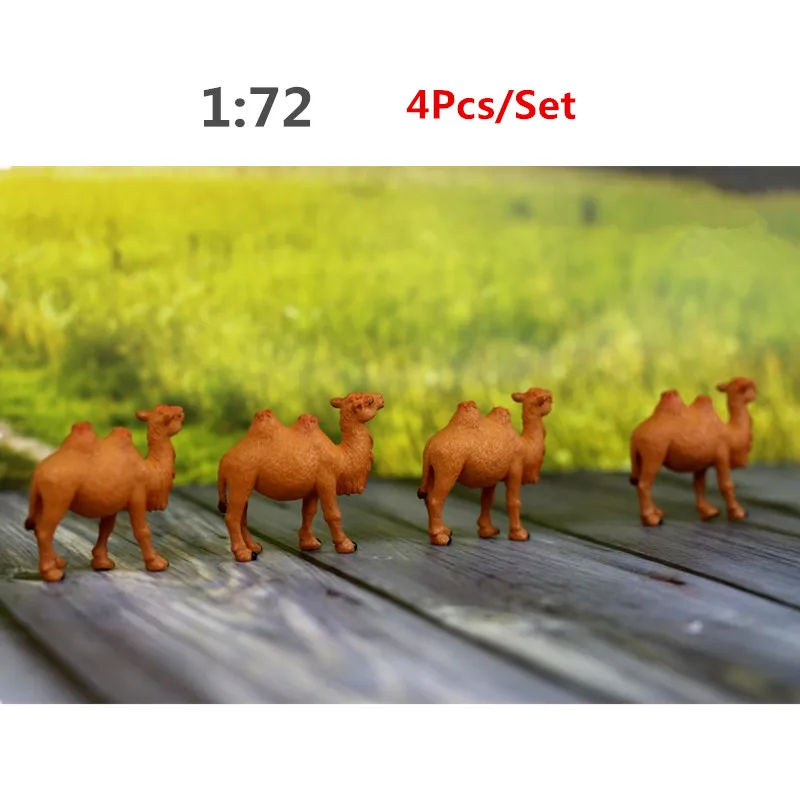 

4Pcs/Set 1:72 Scale Animal Model Scene Decoration Camel Model for DIY Model