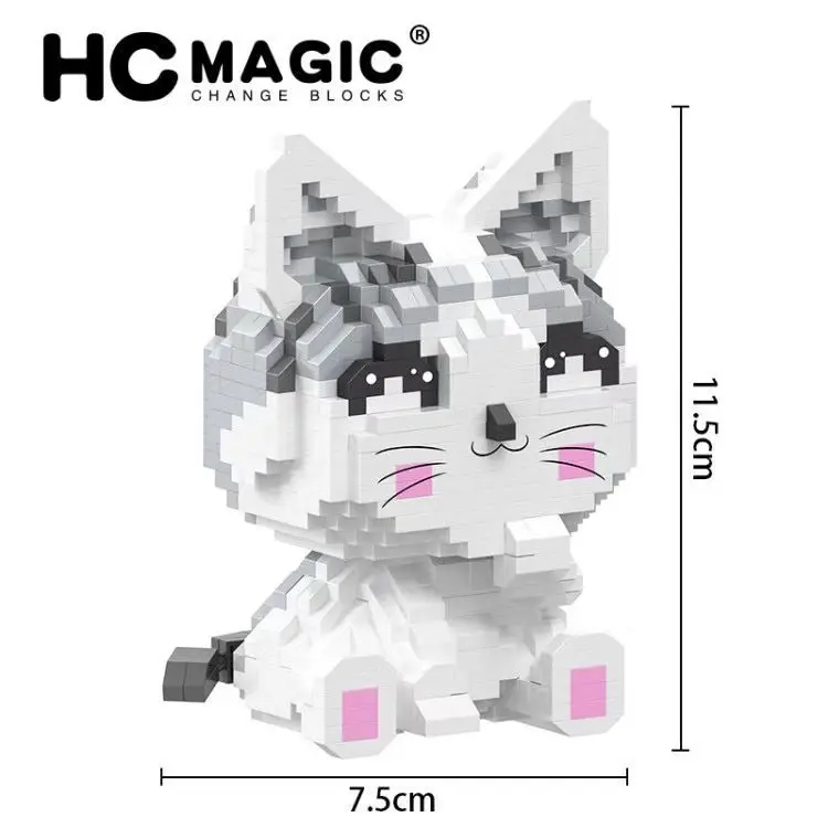Details about   New 875Pcs Anime Pet White Cute Cat Mini Diamond Building Blocks Bricks 