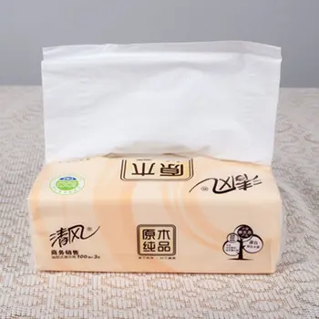 

Primary Wood Pulp Pumping Paper 100 Pumping 3 Layers Tissue Paper Toilet Paper Pumping Napkin Paper 4 Pieces