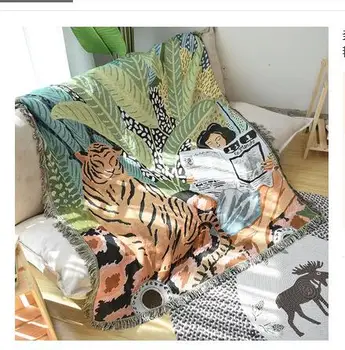 

Forest personalized art sofa blanket tapestry four seasons universal sofa towel anti slip lazy sofa single double cover blanket