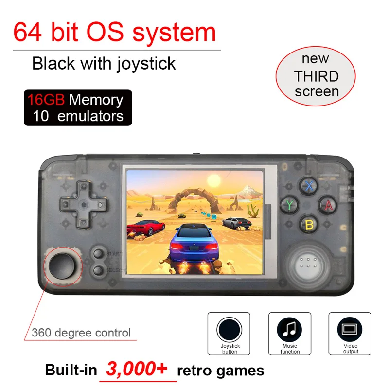 black-plus Ретро детская портативная игровая консоль 3,0 дюймов классическое детство 16 ГБ переносной игровой плеер встроенный 3000 игр Поддержка AV выхода - Цвет: black-plus