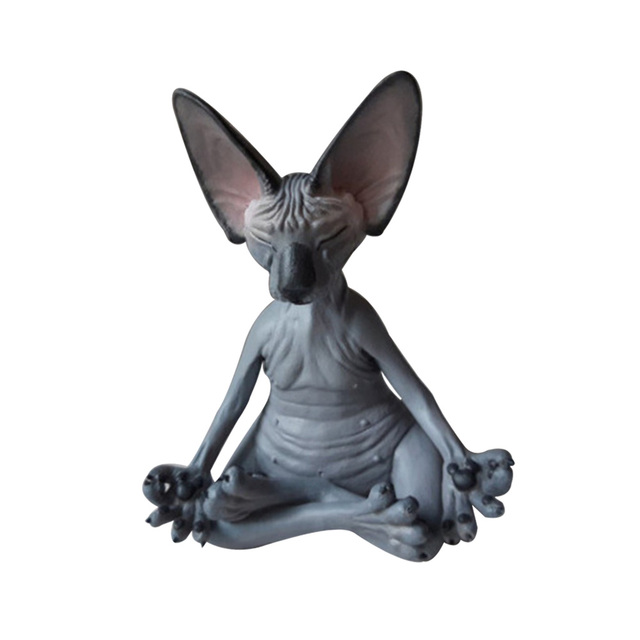 Figurines Buddha Meditation Statue Yoga Animal Cats Model Art Sculpture Micro Landscape Decor Garden Home Ornaments