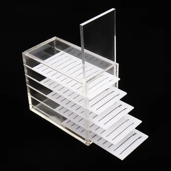 

2pcs Clear Eyelash Storage Box Acrylic Individual Lashes Plate Pallet Holders Display Stand Lash Box For Eyelash Extension Cases