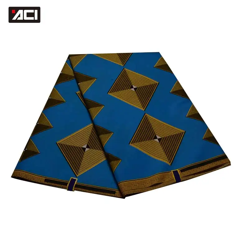 

ACI African Wax Fabric 6 Yards/Piece New 2019 Veritable Real Wax Fabric Ankara Print Polyester Tissu Patchwork For Wedding Dress