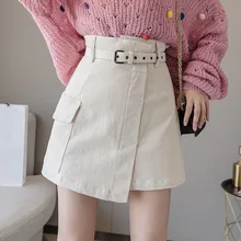 Новая повседневная мини-юбка-карго, женская модная сексуальная юбка с высокой талией, Осень-зима, трапециевидная юбка, женская уличная одежда большого размера, юбка