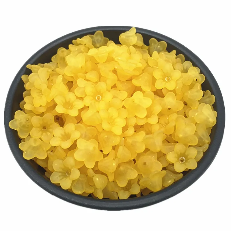 50pcs Fashion Matte Acrylic Flower Beads - 12.5mm Decorative DIY Jewelry Accessories
