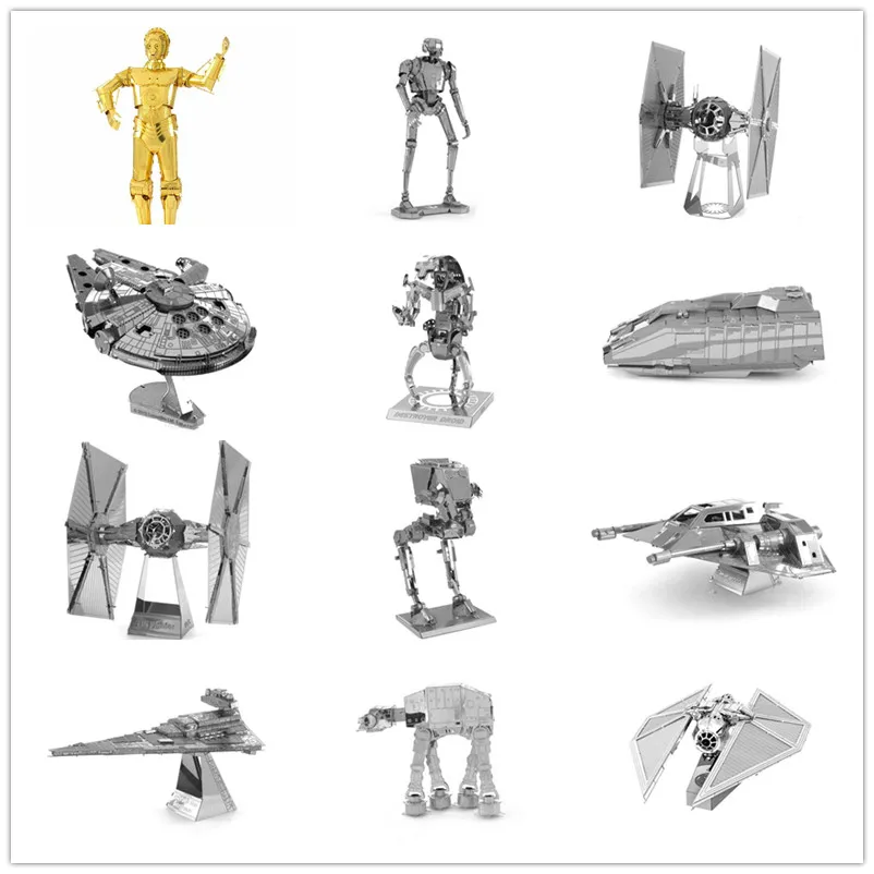 

Star Wars 3d Metal Puzzles Jigsaw DIY Assembly C3PO Model Collectible Stereoscopic Puzzle Toys