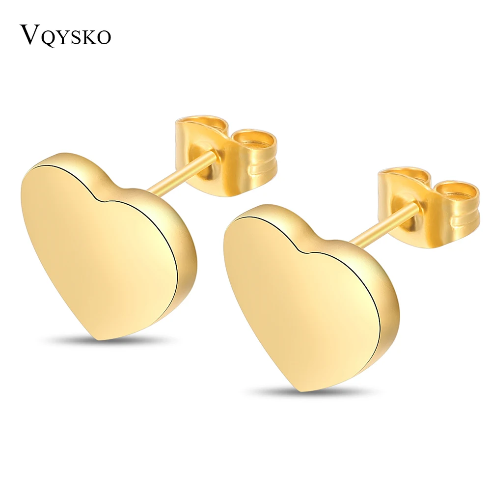

Heart Earring Studs Stainless Steel Simple Design Cute Earrings For Fashion Women