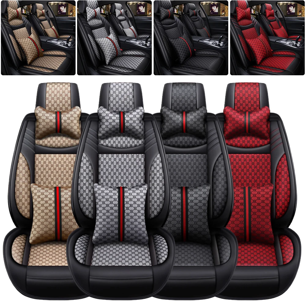 Achetez en ligne ici PU Leather 5 Seat Full Set Auto Seat Cushion