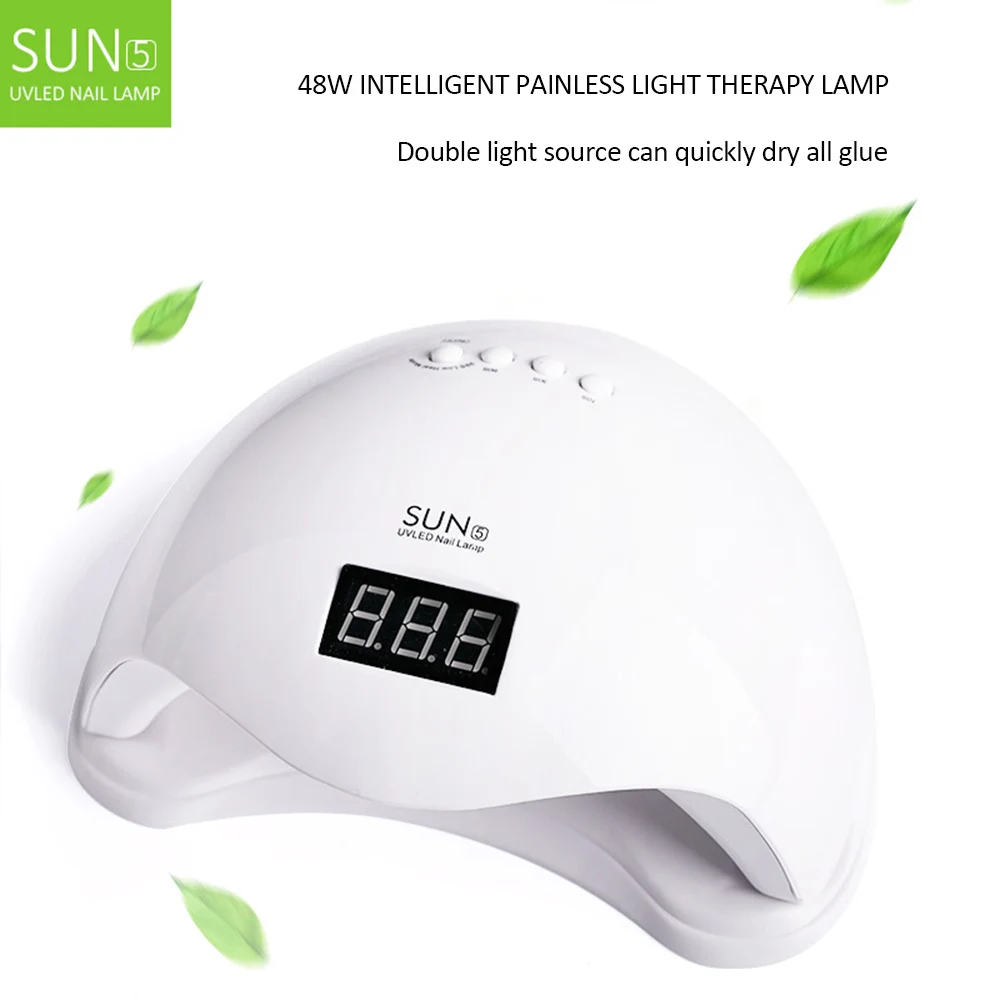 

48W Dual UV LED Nail Dryer USB Portable Lamp Sunlight Fast Dry Smart Timing Nail Art Equipment LCD Display Manicure Tools