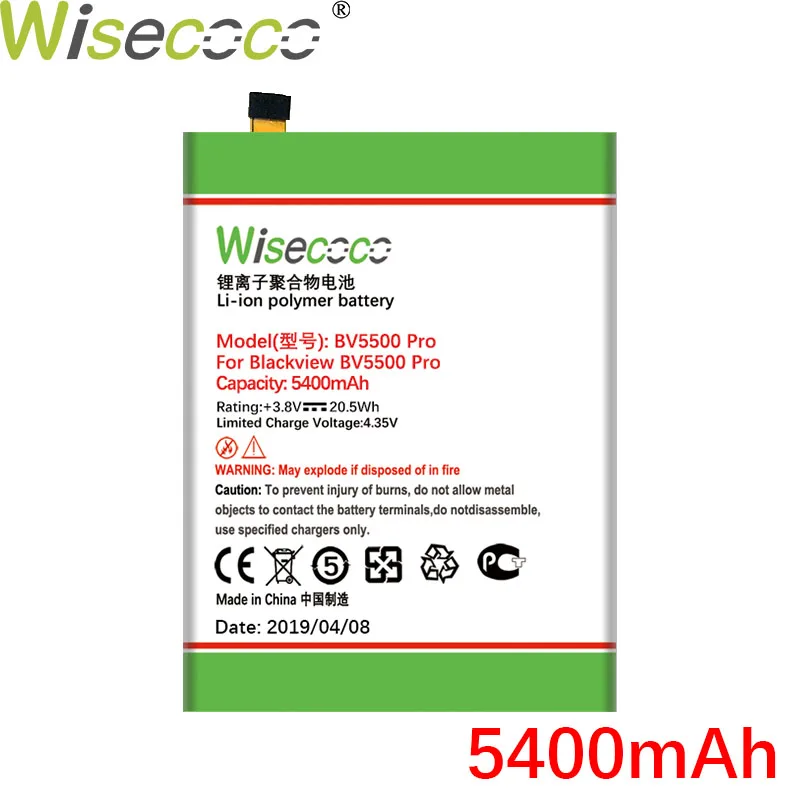 Wisecoco Быстрая BV5500 4400 мАч батарея для Blackview BV5500 pro Телефон аккумулятор+ номер отслеживания