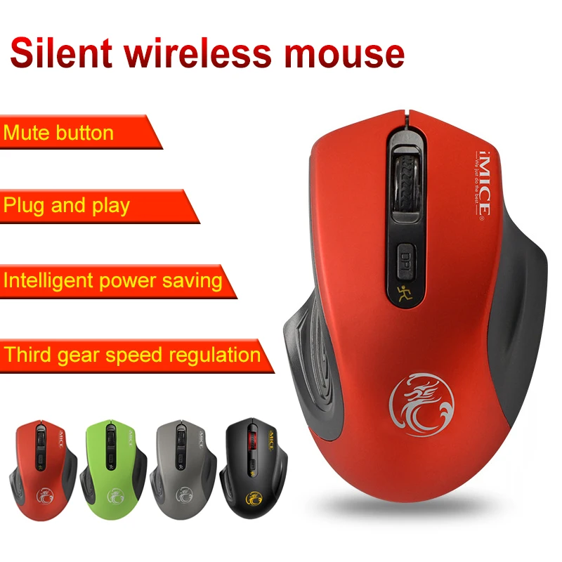 

Antscope imice Wireless mouse 2500DPI Adjustable USB Receiver Optical Computer Mouse 2.4GHz Ergonomic Mice For Laptop PC Mouse