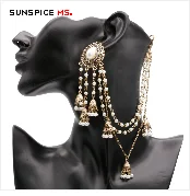 SUNSPICE, MS, индийские ювелирные изделия, золотой цвет, Длинная подвеска, ожерелье для женщин, этнический свадебный подарок, марокканский кафтан, металлический цветок, аксессуар
