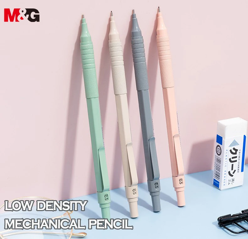 M&G 0.5mm/0.7mm Mechanical Pencil Morandi Color Japanese School Supplies Japanese Mechanical Pencils 200 sheets morandi index tabs bookmark sticky notes notepad posted it kawaii stationery papeleria school office supplies memo