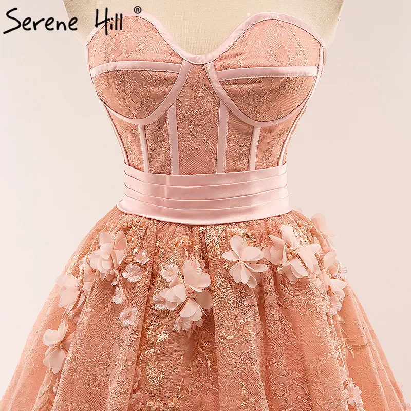 Мясной оранжевый невесты принцесса кружева свадебное платье без бретелек