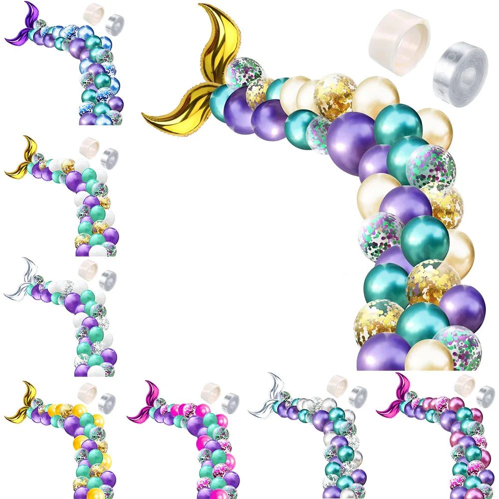 

42Pcs Mermaid Balloon Arch Set Mermaid Tail Balloon Party Decorations Supplies Wedding Girl Happy Birthday Party Decor