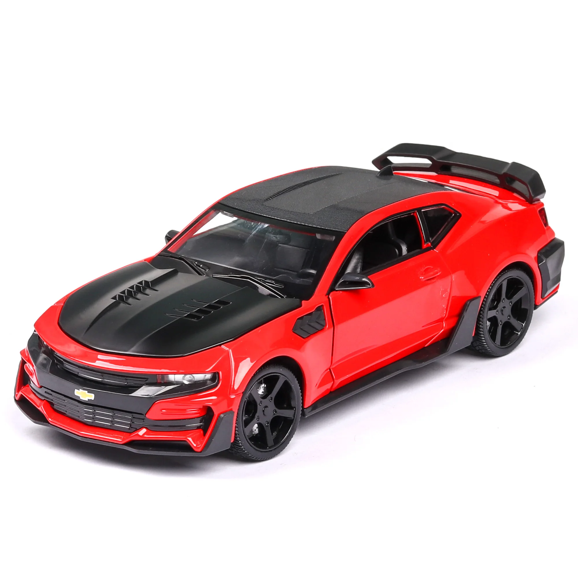 Литья под давлением 1:24 Chevrolet игрушечный «Camaro» автомобиль сплав спортивный автомобиль модель звук и светильник Вытяните назад детские игрушки для мальчиков отличная игрушка-Имитация автомобиля - Цвет: Red no box