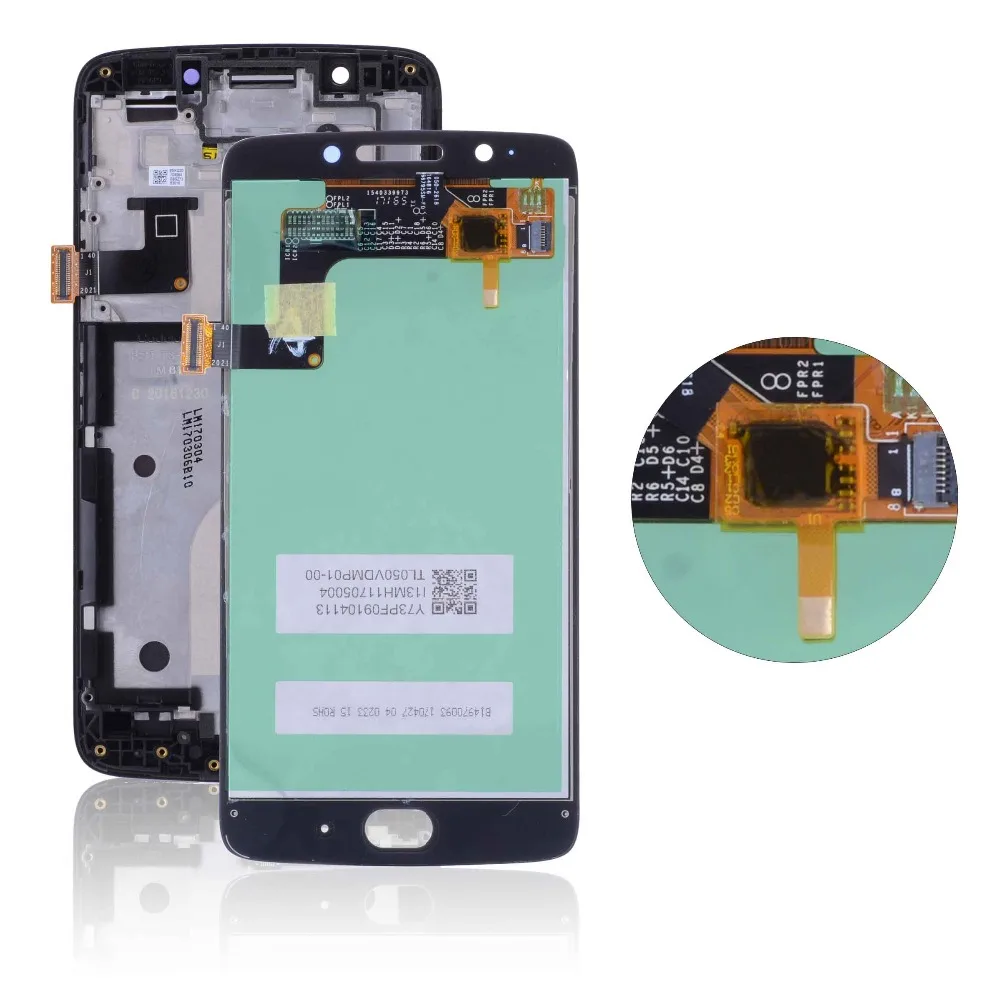 Дисплей для Motorola Moto G5 LCD в сборе с тачскрином на рамке черный золотой XT1672 XT1670 XT1676