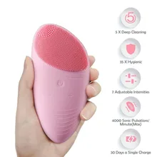 USB Rechargeable Ultrasonic Face Cleaner Electric Silicone Face Cleansing Brush Beauty Tool Facial  Massage Cleansing Brush
