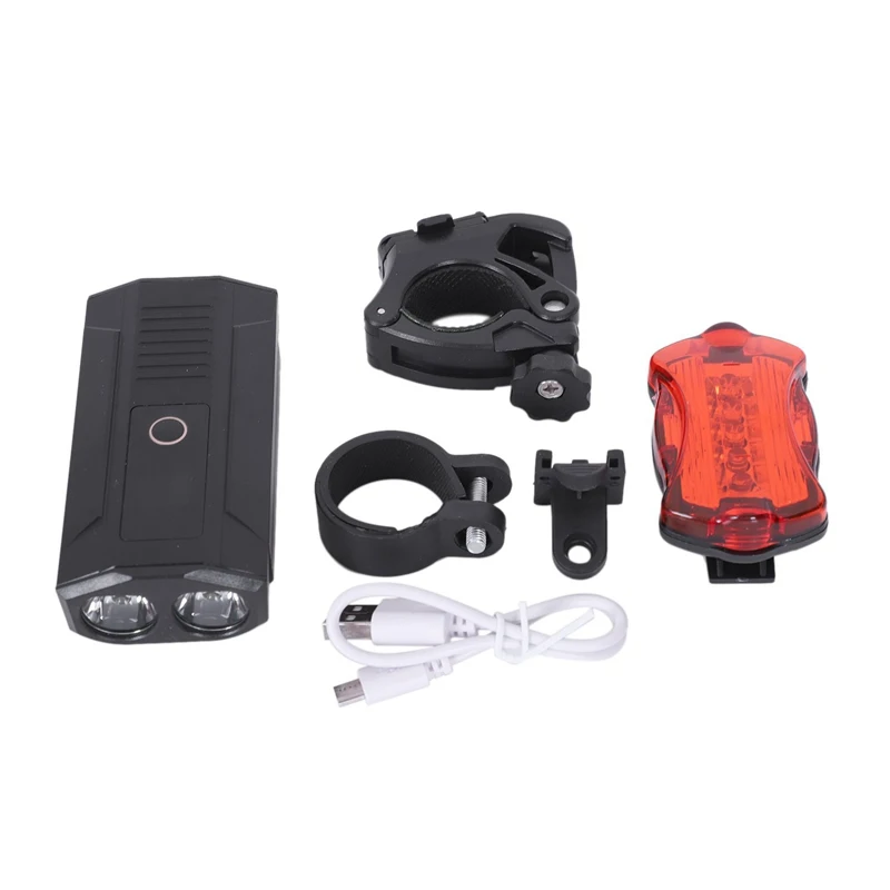 

New Bike Headlight Led With Tail Light Display Usb Rechargeable Bicycle Light Set Water Resistant Front Light Compatible With
