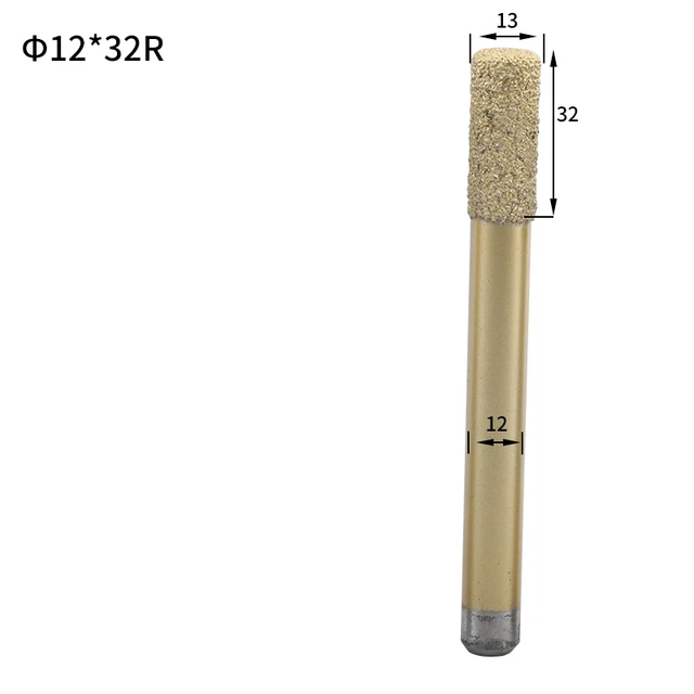 1pcs Flat Bottom Slotted Straight Knife Welding Sintering Granite Flat Head Drill Used For CNC Machine Tool Stone Carving Tools 12X32R