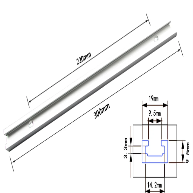 Leokk Т-треки мини т-слот алюминиевый торцовочный трек джиг приспособление слот для строительства различных джигов - Цвет: 300mm
