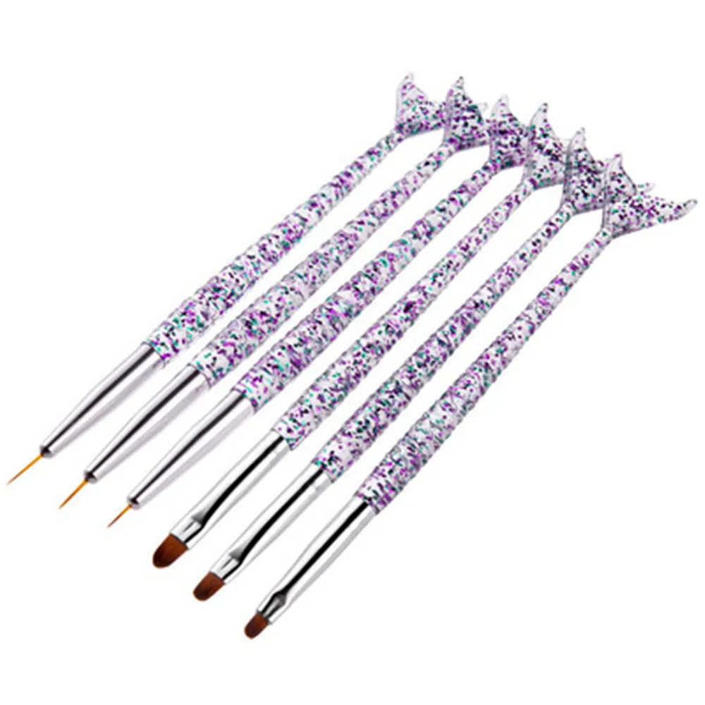 3Pcs Acrylic French Stripe Nail Art Liner Brush Set 3D Tips Manicure Ultra-thin Line Drawing Pen UV Gel Brushes Painting Tools