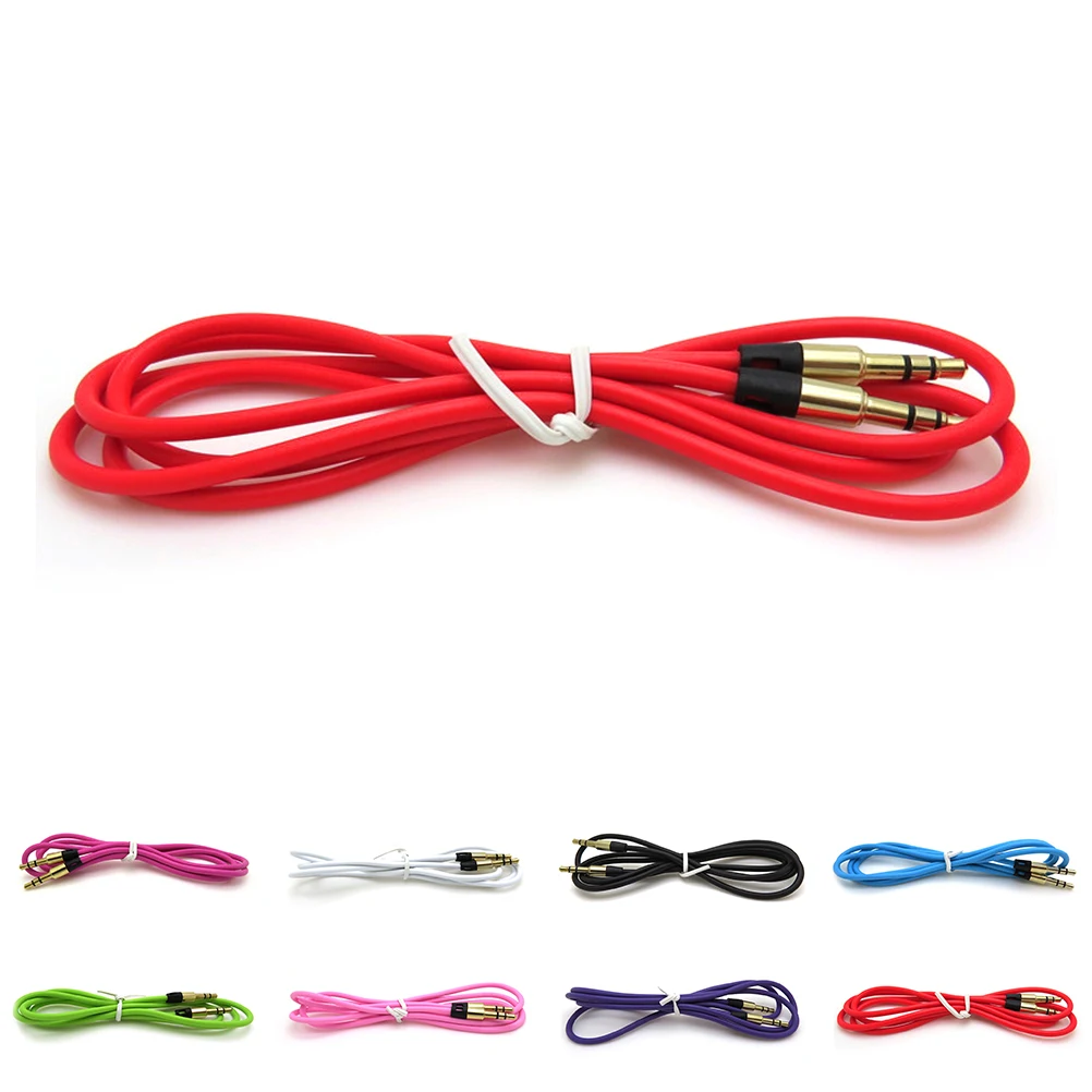 

1M 3.5mm AUX Auxiliary Cord Male to Male Stereo Audio Cable for PC iPod MP3 DSUK White Red Rose Purple