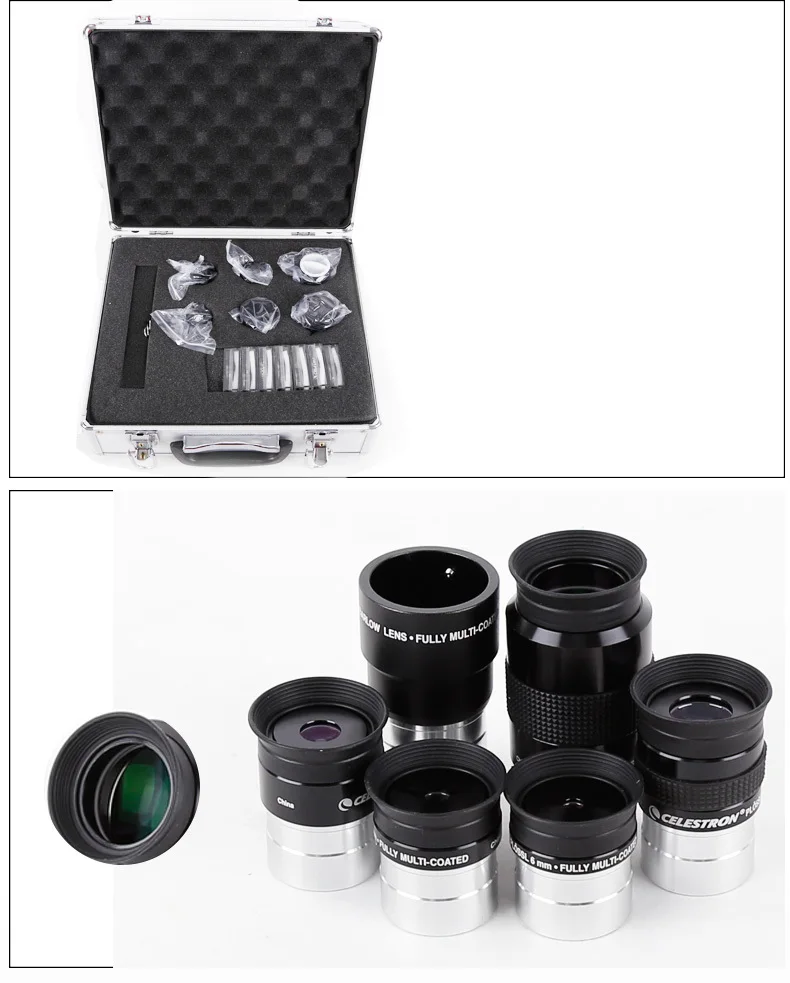 Celestron 1,25, 6 мм, 8 мм, 13 мм, 15 мм, маленького размера, круглой формы с диаметром 32 мм Plossl окуляр 2x Барлоу Лен планета Луна Цветной фильтр Пособия по астрономии аксессуар для телескопа комплект