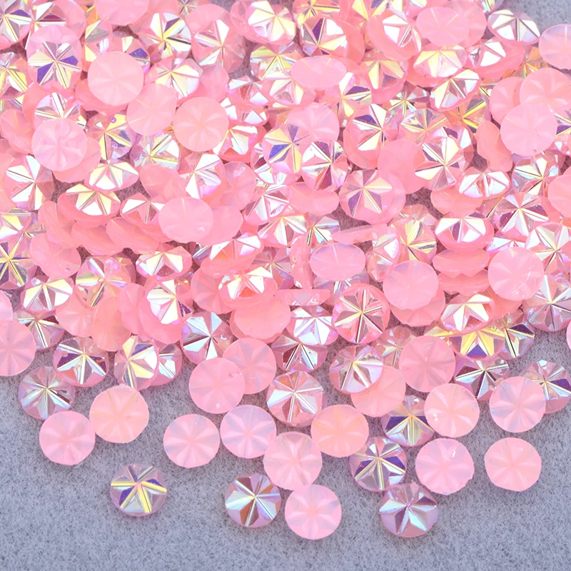 Vibrant Blossom Resin Nail Rhinestones - 500pcs 5mm Jelly AB Crystal Flatback Embellishments