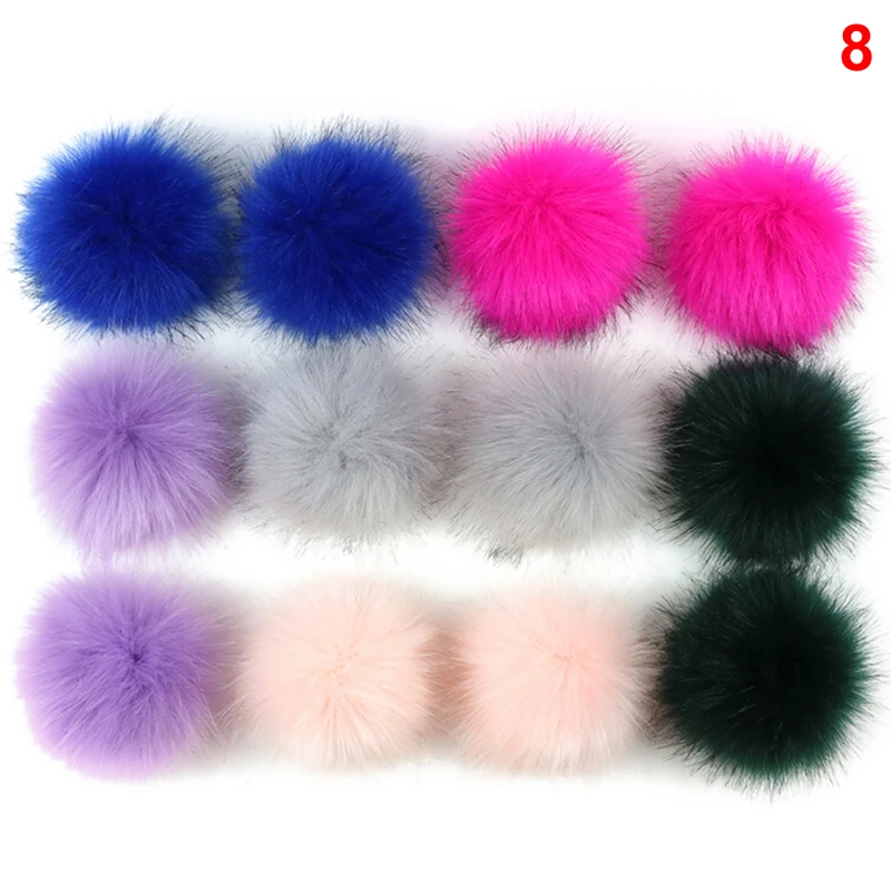12Pcs8cm искусственный мех кролика брелок для женщин сумка для ключей Прекрасный пушистый искусственный мех лисы мяч цепь с ключом помпон доступ ювелирных изделий - Цвет: P8