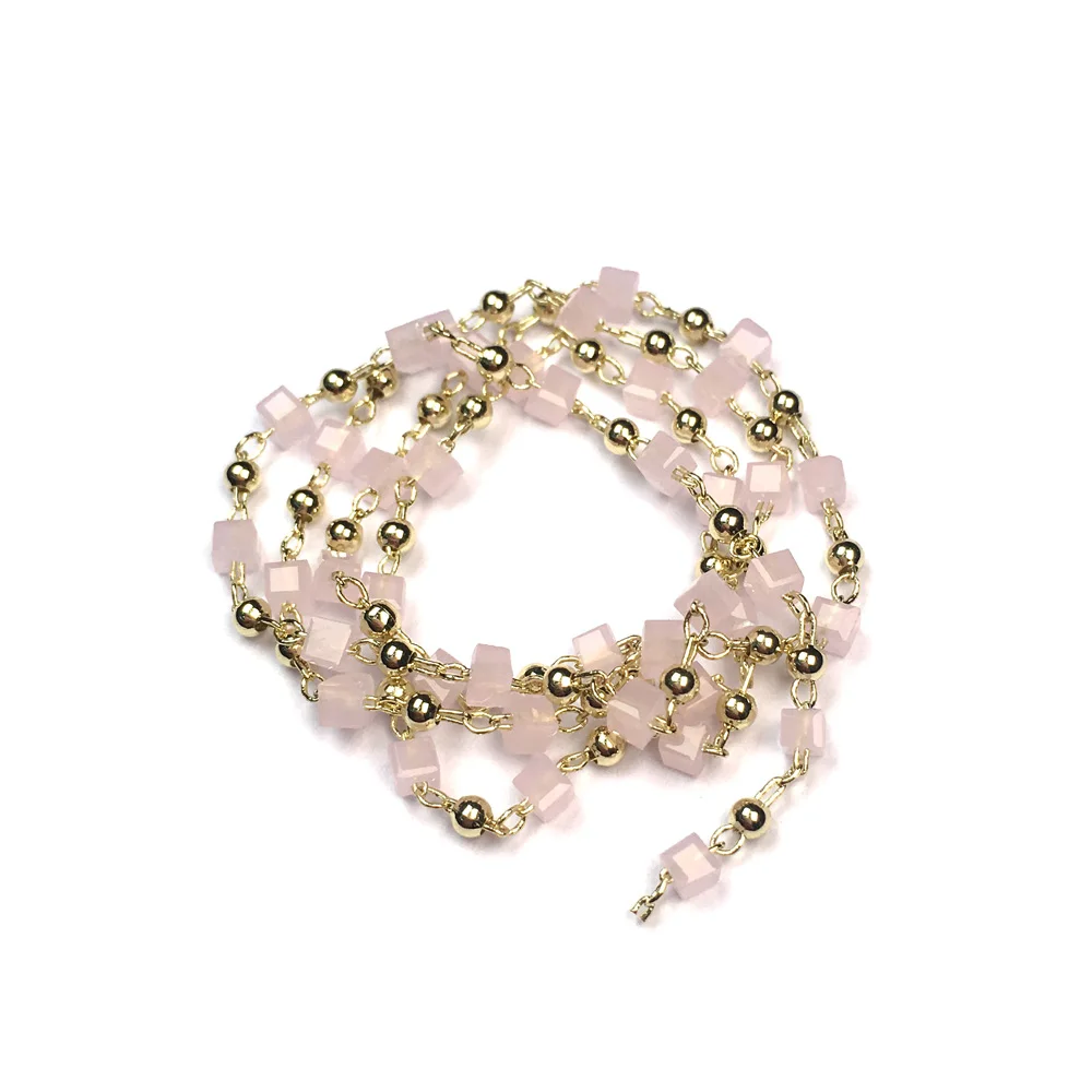 

2x2mm Crystal Bead Metal Ball Bead Chains Gold-plated Copper Chain for DIY Charms Jewelry Making Bracelet Necklace Supplies