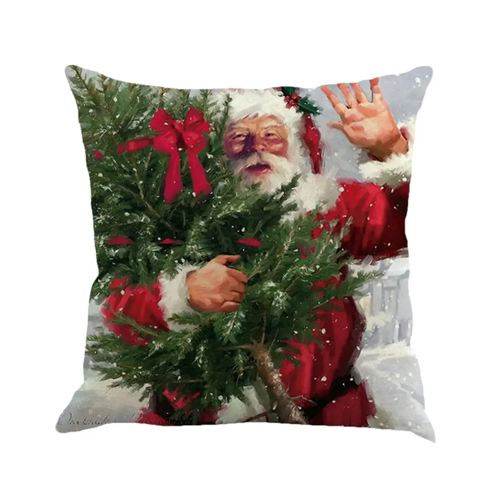 Рождественская льняная Подушка Чехол с изображением снеговика и Санта подушка в форме Санта-Клауса Чехол Декоративные подушки для дивана для диванных подушек, наволочки для подушек, рождественские украшения для дома