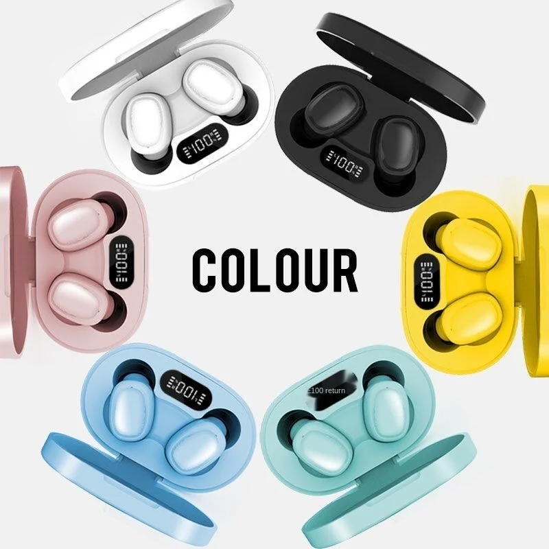 Free shipping Bluetooth earphone Portable charging box Digital display waterproof Sweat proof Intelligent noise reduction
