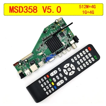 

MSD358V5.0 1G+4G 4 Cores Chip Web Television Driver Board with HDMI Earphone Interface Motherboard and Remote Control