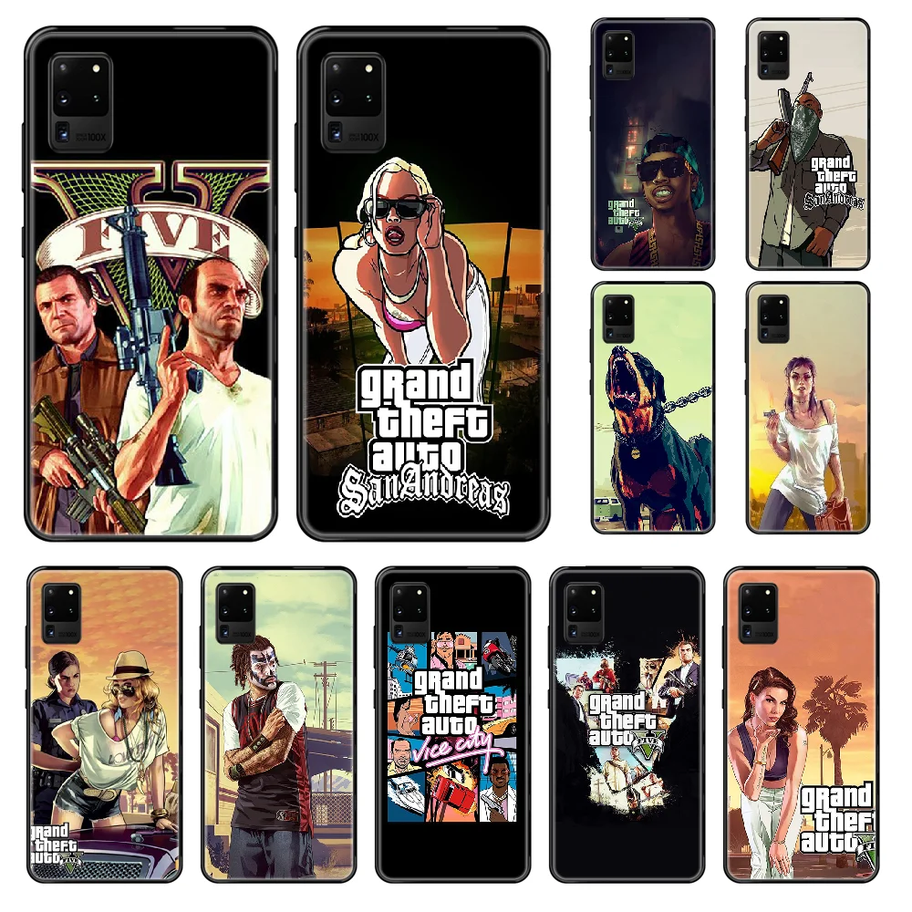 Чехол для телефона Grand Theft Auto game Samsung Galaxy S 3 4 5 6 7 8 9 10 Plus Lite Edge черный Модный чехол из