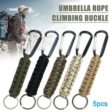 5 шт. нержавеющий карабин для ключей пристяжной крюк веревочный брелок Paracord для наружного XR-Hot