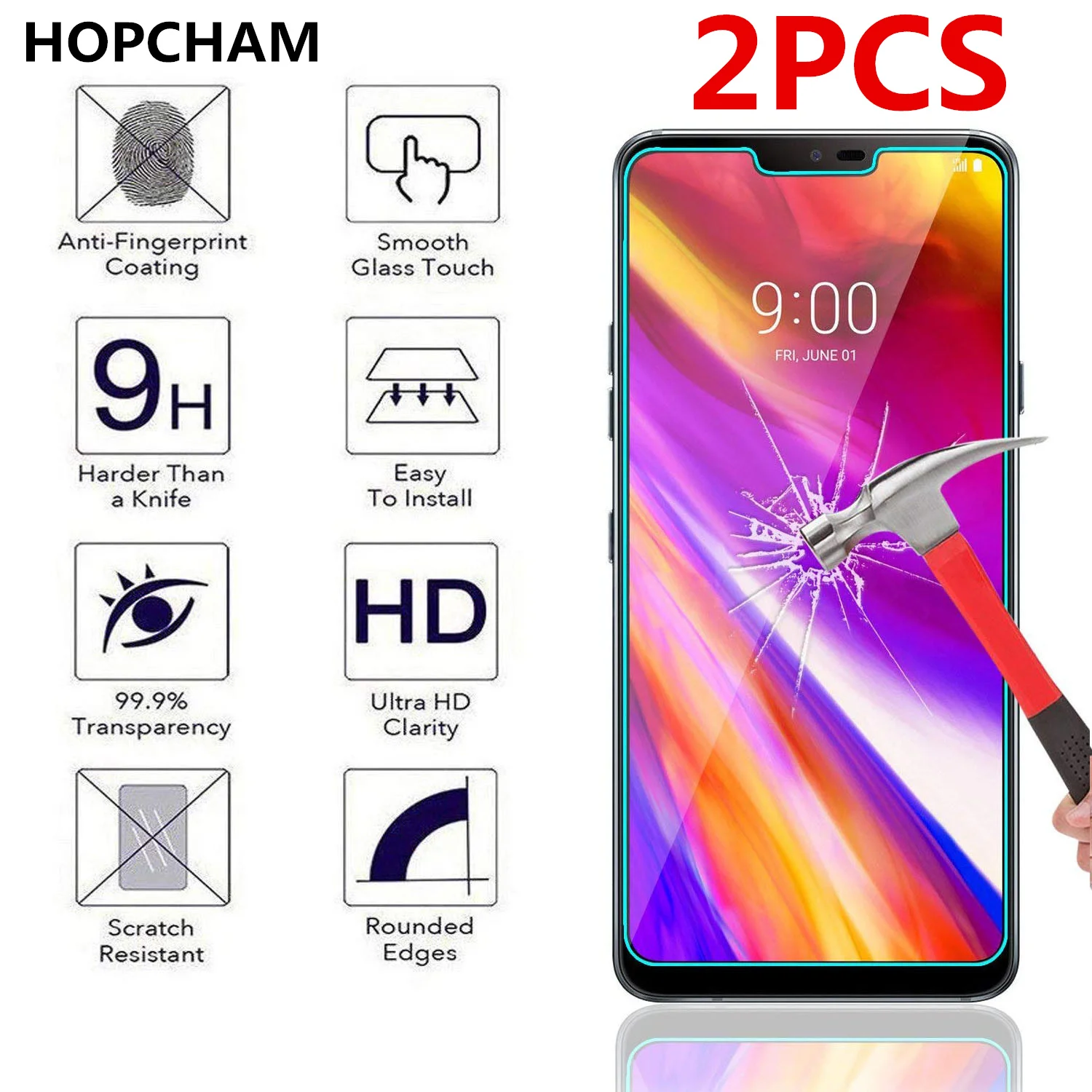 2 шт. закаленное стекло для LG X Power K7 K8 ультратонкая Защита экрана K9 2018 K40 K50 мощная
