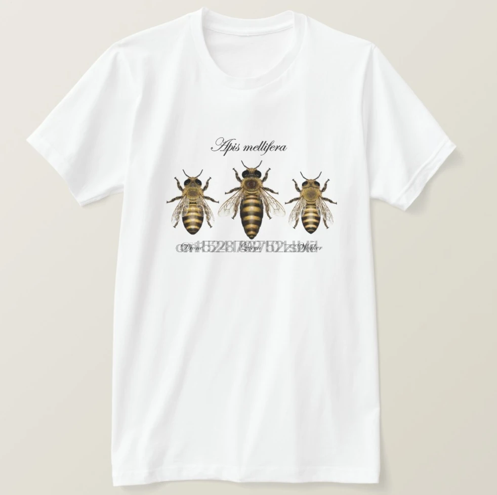 Мужская забавная футболка хлопковые футболки с коротким рукавом Женская honey bee Apis