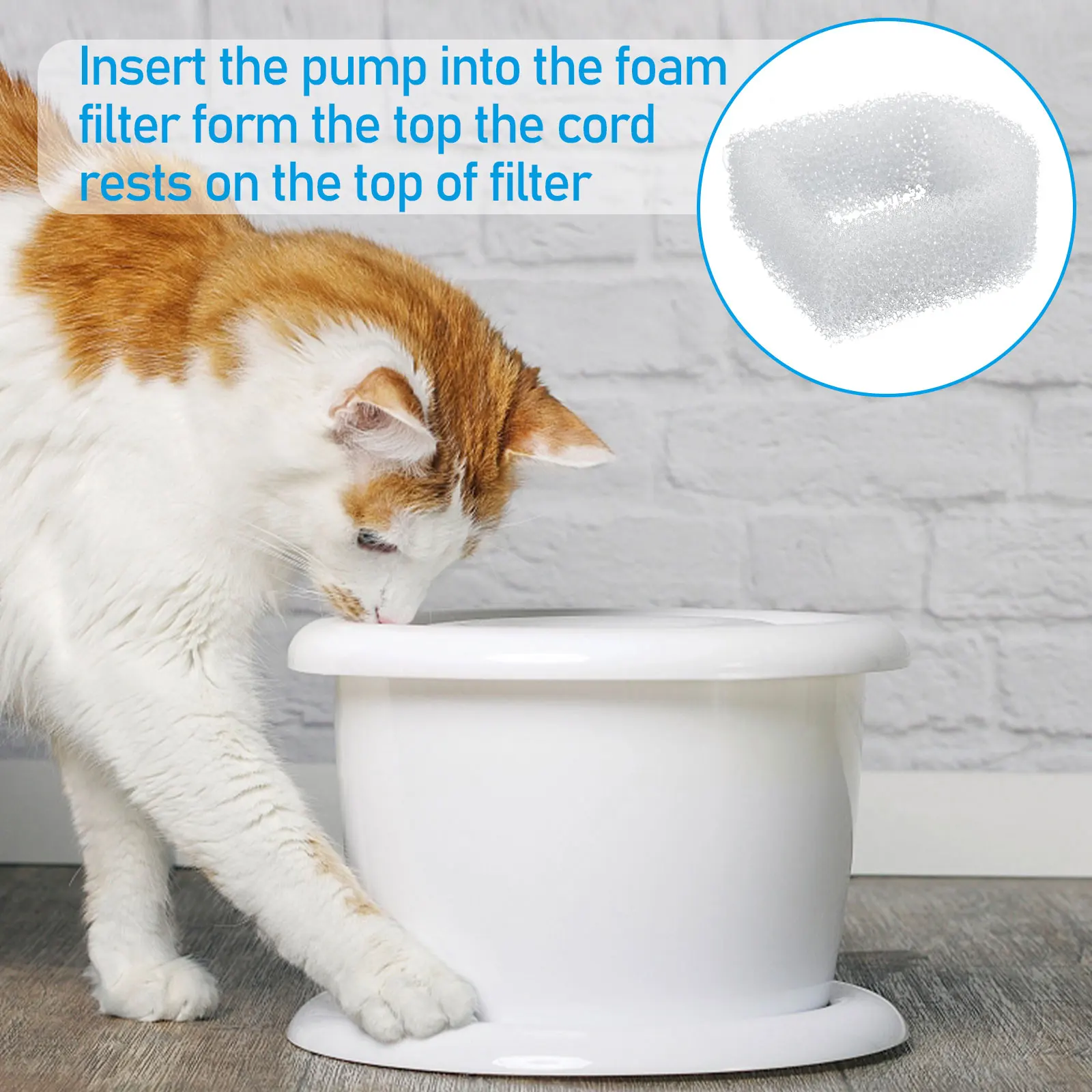 8Pcs Black Sponge Filter For Pet Cat Water Fountain Replacement Cat Dog  Fountain Foam Filter Pet Accessories
