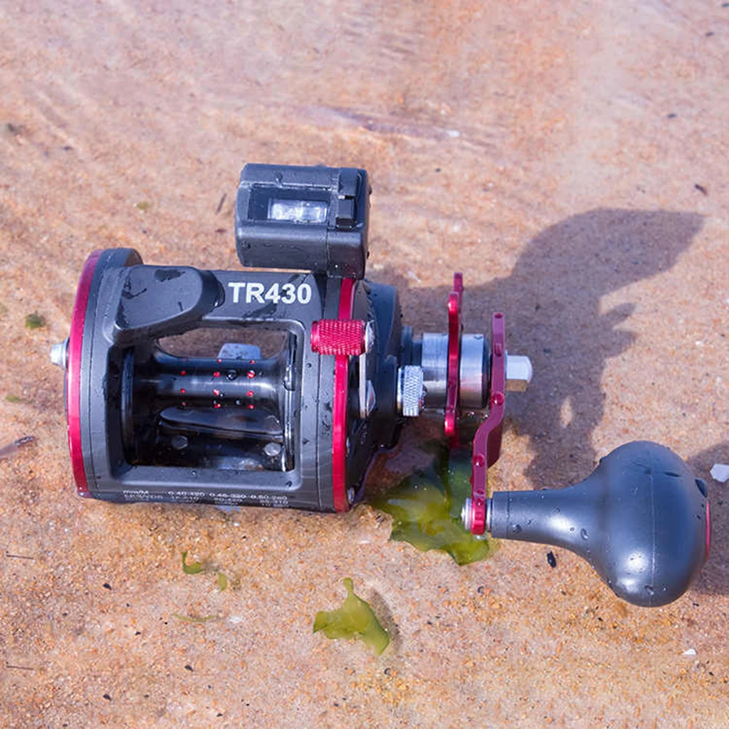 Stainless Steel Trolling Fishing Reel Counter Saltwater Sea Boat Fishing Conventional Drum Reel 12KG for Deep Sea Fishing 