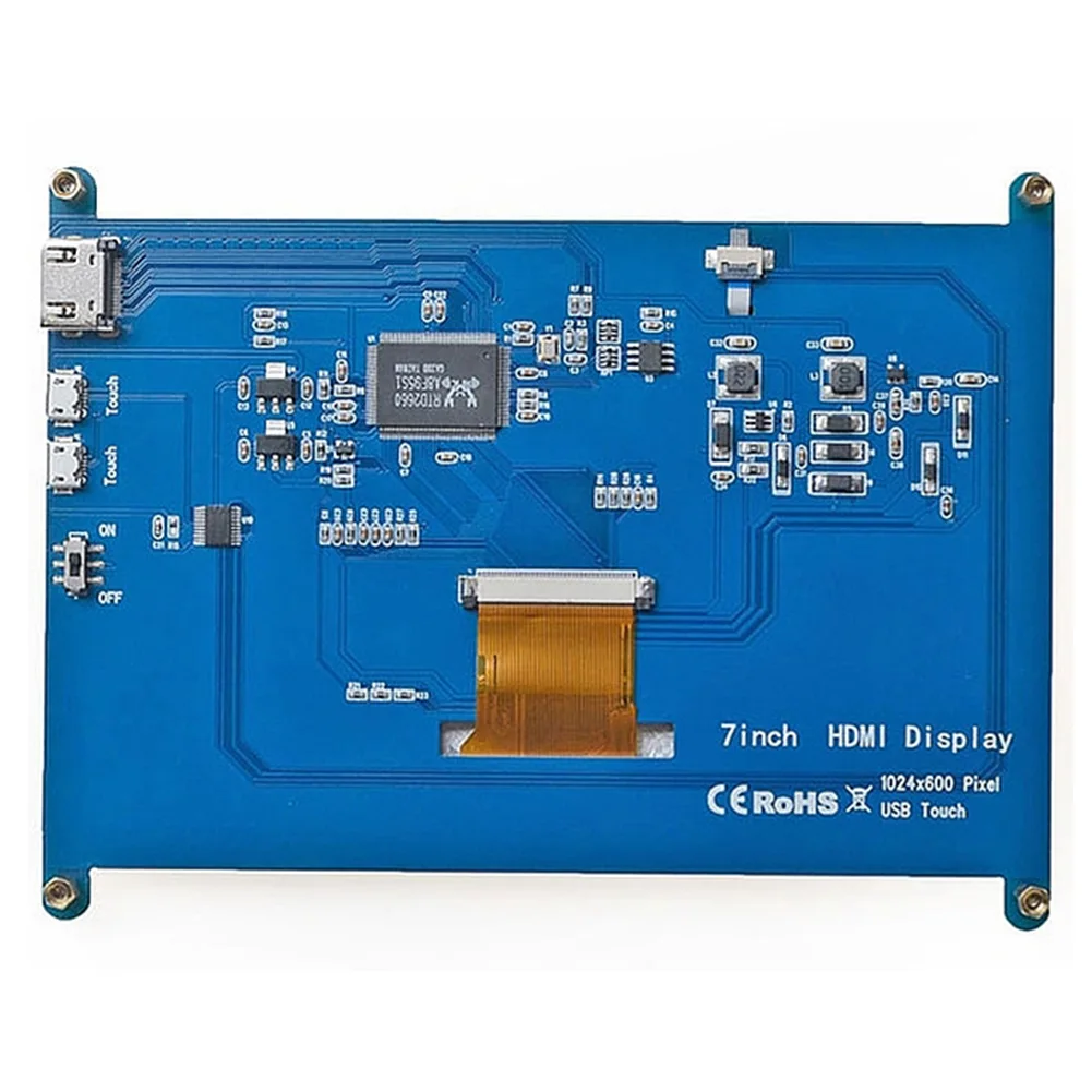  7 Inch Touch Screen Easy Install 1024x600 HD Accessories Capacitive HDMI LCD Display Monitor Practi