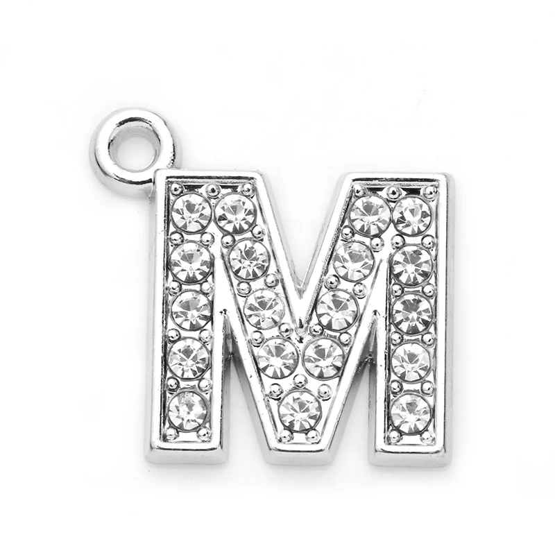 HAEQISAlloy A-Z 26 Стразы Амулеты с буквами 26 алфавитов амулеты 10 шт 8*16 мм
