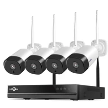 Hiseeu 8CH 1080P Беспроводная система видеонаблюдения 2MP IR наружная аудио запись ip-камера Водонепроницаемая Wifi NVR комплект видеонаблюдения